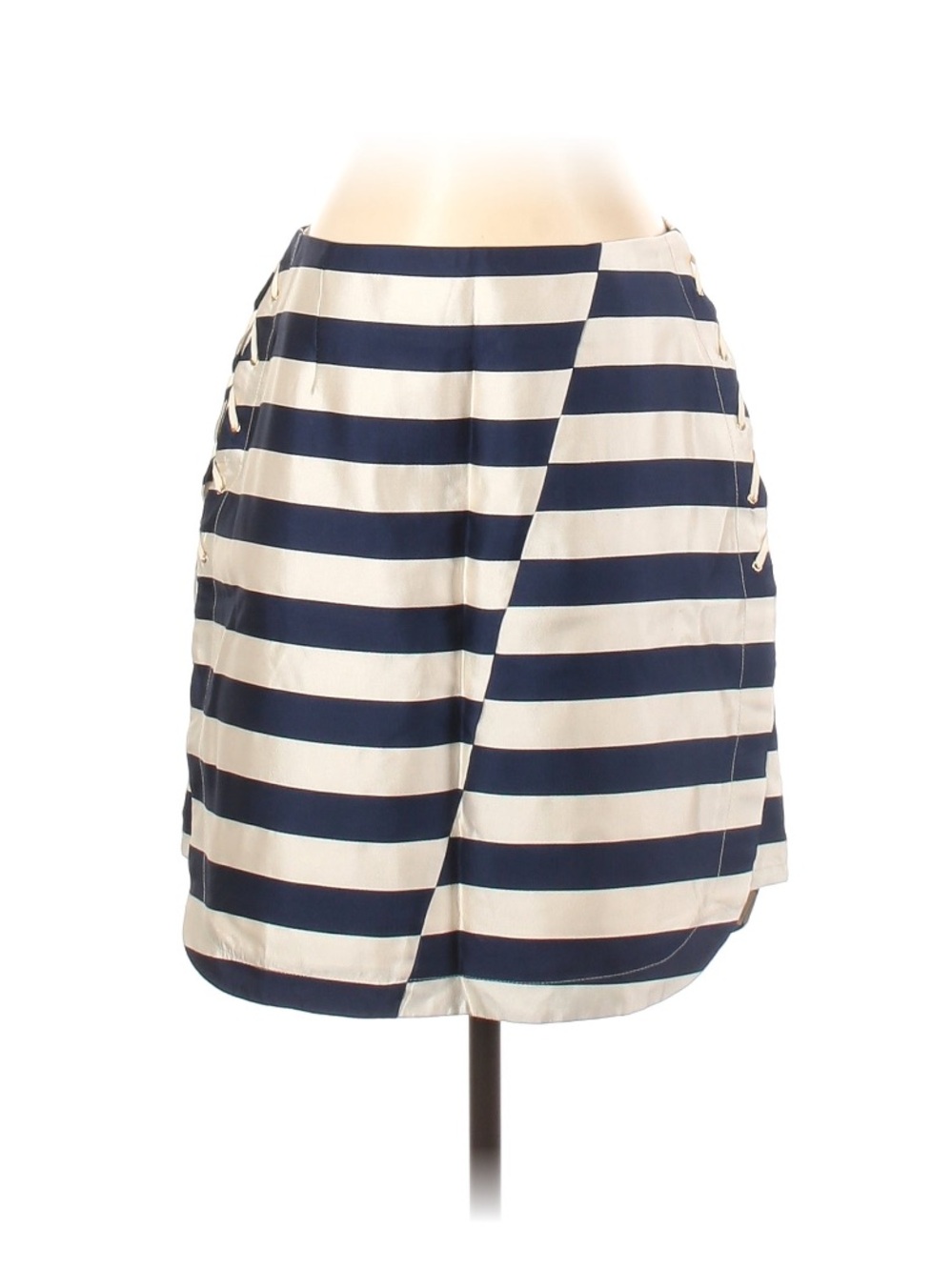 Maeve Casual Blue and White Striped Skirt Size S